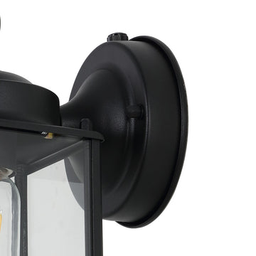 Boston 4.25" Farmhouse Industrial Iron/Glass Outdoor LED Sconce - JONATHAN Y
